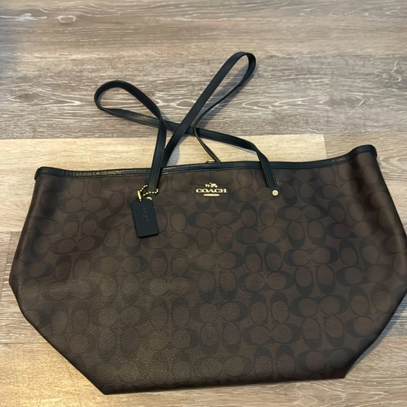 Coach dark brown tote bag - Picture 1 of 6